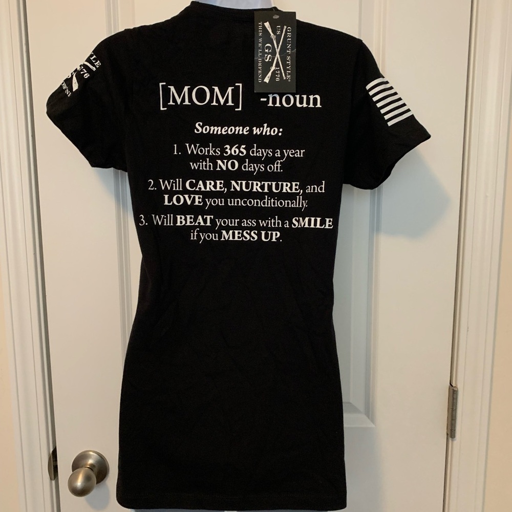 Black Graphic T-Shirt with White Text